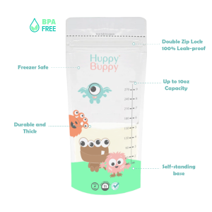 Huppy Buppy Disposable Breast Milk Storage Bags 30 Pieces 9oz
