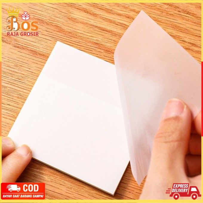 Set Sticky Notes Transparan 50 Lembar Label Stickers PET Tahan air dan halus Kertas Memo Sticky Note Post-It Anti Air Untuk Sekolah