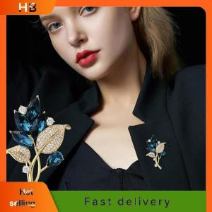 HB Fashion Plant Series Crystal Brooches Women Clothing Coat Jewelry Party Accessories