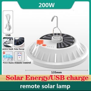 【READY STOCK】400W 200W Rechargeable LED Bulb Lamp Remote Control Solar Charge 120/60 lamp beads Portable Emergency Night Market Light Outdoor Camping can remote control