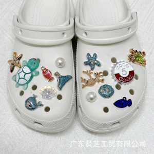 14Pcs Crocs Jibbitz Charms Ocean World Whale Turtle Crab Shoe Buckle Detachable Shoe Decoration for Crocs