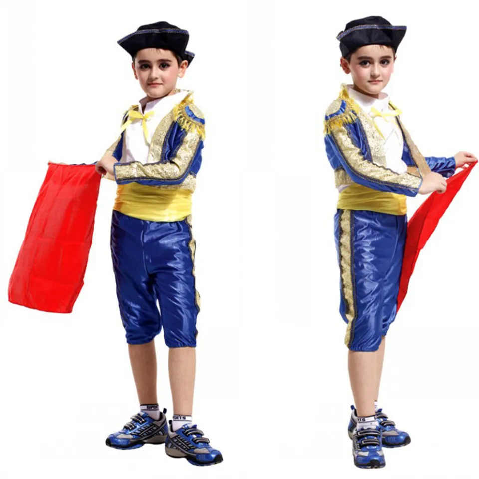 6Pcs Kids Boys Spanish Bullfighter Costume Halloween Cosplay