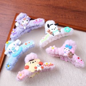 Kawaii Sanrio Hairpin Plush Hair Clip: Large & Stylish Kuromi & Hello Kitty Accessories