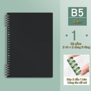Vỏ bìa nhựa binder sổ còng B5 nhiều màu trơn đa năng bọc giấy 10 còng làm sổ vở viết học sinh đep rẻ