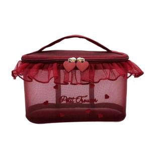 ส่วนตาข่ายโปร่งใสการเดินทางที่เป็นมิตรกล่องเก็บเครื่องสำอางและช่องเก็บของการทำงานสำหรับการเดินทาง