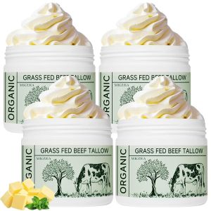 Beef Tallow Tallow Face Moisturizer Beef Tallow for Skin Unscented 100% Organic Beef Tallow Blam Grass Fed Finished Whipped Tallow Face Cream Moisturizer Body Lotion Skin Care for Sensitive Skin