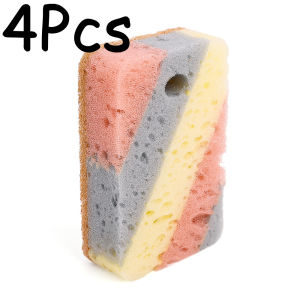 [ขายได้] 1/4ชิ้นฟองน้ำออกแบบสองชั้นที่มีประสิทธิภาพ Degreasing เครื่องมือทำความสะอาด Essential ครัวฟองน้ำขัดทำความสะอาดเช็ด