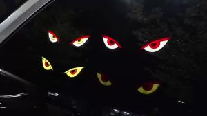 Demon Eye Solar LED Car Ambient Light Wireless Suction Cup USB Rechargeable Breathing Atmosphere Lamp