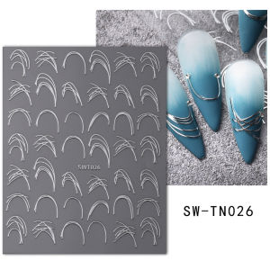 Stiker Kuku 3d Bentuk Bulan Sabit Warna Rose Gold Untuk Nail Art Diy