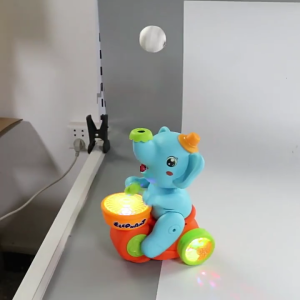 Electronic Pet Elephant Beating Drum Blow Ball Toy Car Children Interactive Educational Crawling Toy for Infant