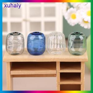 xuhaiy 1:12 Dollhouse thu nhỏ bình thủy tinh mini lưu trữ trong suốt Lọ hoa lọ thủy tinh lọ thủy tinh hoa nồi nhà vườn trang trí nội thất đồ chơi