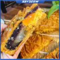 【Extremely Fast Delivery】潮汕网红零食 芋泥麻薯肉松大月饼 咸蛋黄肉松紫薯芋泥麻薯中秋月饼Egg Yolk, Meat Floss, Purple Potato and Taro Paste Moon Cake. 