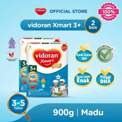 [Paket isi 2] Vidoran Xmart 3+ Madu 900gr