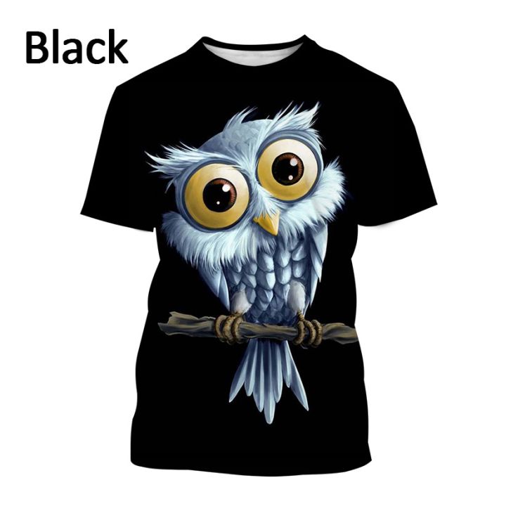 Hot Sale Owl 3D Printed T Shirt Men's Fashion Cool Bird Animals Unisex ...