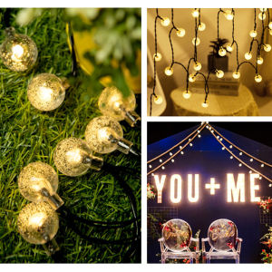 LED Lights Solar String Lights Bubble Crystal Ball Lights Outdoor Waterproof Garden Decorative Lights Wedding String Lights Solar Christmas Lights Crystal Balls