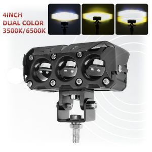 Mini LED 80W Driving Lights – 3 Mata Waterproof Puti at Dilaw na Liwanag Para sa Off-Road ATV at Sasakyan