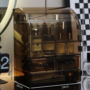 ⚡SG STOCK⚡Large Acrylic Makeup Organizer Dustproof Multi-Tier Storage Clear Cosmetic Shelf Desktop Shelf Drawer Storage Organizer