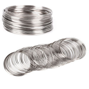 Hmeme ห่วงชิ้น เซ็ต100ห่วงสแตนเลสสร้อยข้อมือลวดหน่วยความจำกำไลเครื่องประดับการทำหัตถกรรม