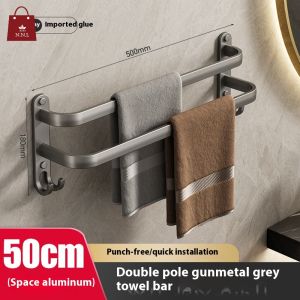 Aluminium Towel Hanger Rack Toilet Bathroom Shelf Rack Towel Rack Penyangkut Tuala Bilik Air Rak Tuala Gantung
