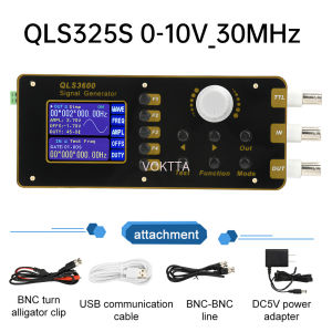QLS3600S 2.4" TFT DDS Function Signal Generator - Programmable Signal Source with Frequency/Pulse/Sweep/Counter (5V DC)