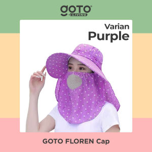Goto Floren Cap Topi Pantai Visor Wanita 2 In 1 Anti Panas Debu