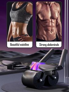 【LOCAL STOCK-Deliver in 2-3 days】2024 Roller Abs Multi-Functional Abdominal Wheel Automatic Rebound Abdominal Training Auxiliary ExercisUpgraded  Four Wheel Abdominal Wheel Roller Widened Wheel Base Adjustable Armrest