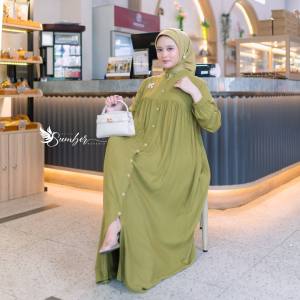 Medina Dress rayon busui murah resleting depan longdress full kancing bahan Rayon Premium dress busui wanita kekinian daster nyaman bumil busui friendly