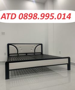 Giường ngủ sắt hộp ATD giường hộp cho gia đình chịu lực tốt màu trắng kem 1m21m41m61m8 dài 2m giao nhanh hcmBDĐN