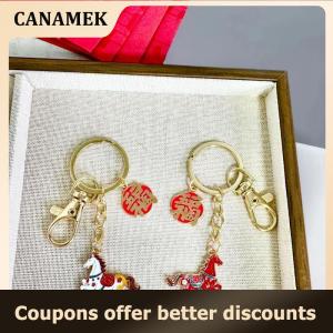 【 CANAMEK 】 2026 Horse Year Keychain Lucky Zodiac Horse Pendant New Year Blessing Keyring Bag Hanging Decoration Accessories Gifts