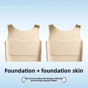 SHAN Invisible Sports Bra Foundation Liquid Vest Womens Backless Tank Top Anti-Sagging Side Breast Elimination Seamless Wrap Chest