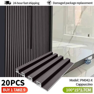💎0 formaldehyde🎯 20PCS Fluted Wall Panel 3.5FT-Premium WPC Wood Panel PVC Wall Panel Board Design Decor Dinding home 木格珊墙板