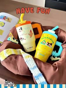 evercrise Cốc Giữ Nhiệt Big Kou Ha Big Mac Bình Nước Ống Hút Dung Tích Lớn Cho Nữ Cốc Băng Trẻ Em Giá Trị Cao