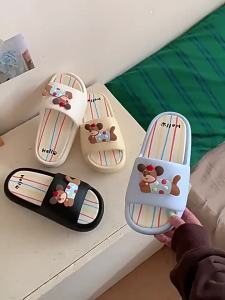 XIXITIAO รองเท้าแตะส้นหนารองเท้าแตะลูกสุนัขน่ารักทันสมัยสำหรับทั้งชายและหญิงฤดูร้อนกลางแจ้งที่บ้านนุ่มสบายน่ารัก