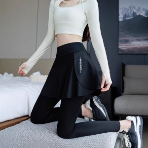 Womens Fitness Pants Yoga Pants Sweatpants Running Slim Slim Stretch Fake Two Fitness Pants