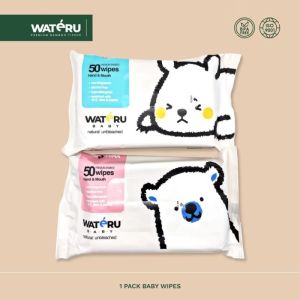 Wateru Premium Bamboo Hand & Mouth Baby Wipes 50s