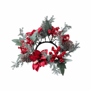 RUCHO Artificial Pine Christmas Candle Ring Plastic Red Berry Pillar Candle Garland Fashion Durable Table Centerpiece Winter Holiday