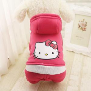 Christmas Gift Halloween Hot miniso Autumn and Winter Pet Clothing Kawaii Hello Kitty Cartoon Fleece Keep Warm Buttons Dog Hoodie Fashion Pet Supplies