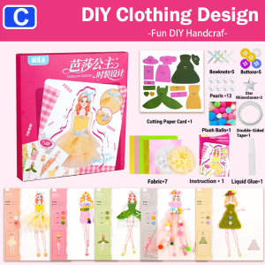 Creative Girls DIY Fashion Design Kit 500 PCS Kids Art Craft Sewing Set for Dress Making Hand‑on Activity