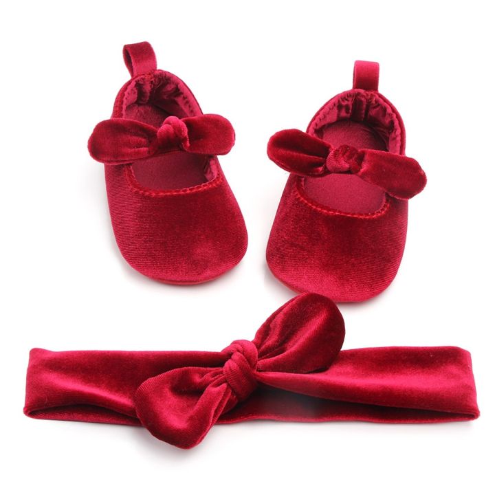 Mary's 0-18M Princess Newborn Baby Girls Shoes Velvet Blue/Red