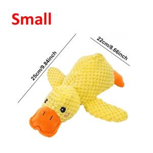 Durable Chew Toy Plush Duck Squeak Sound Dog Teething Molar Cleaning Interactive Biting Resistant Pet Doll