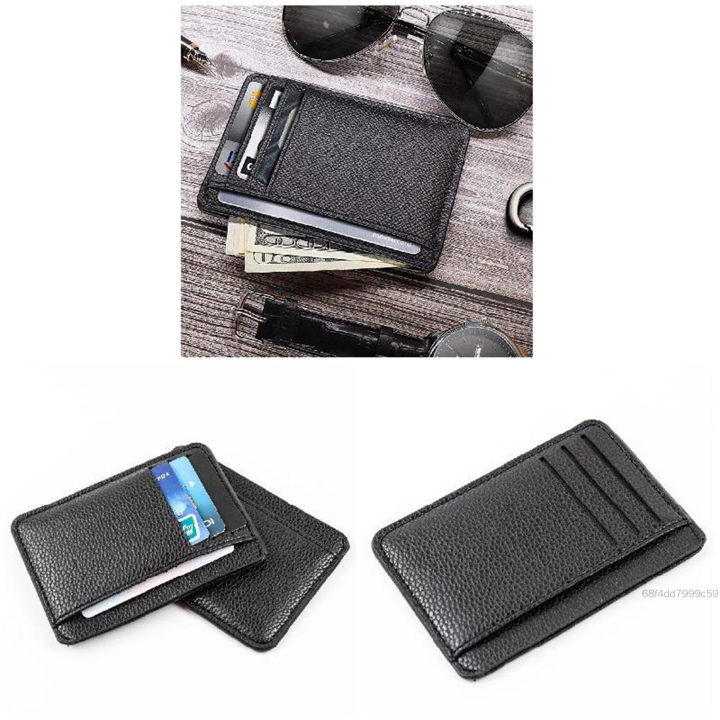 Nam Đựng Thẻ Da PU 6 Khe Cắm Thẻ Siêu Mỏng Lichee Họa Tiết Ví Siêu Mỏng ...