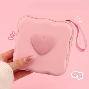 EOCICI Multi-Functional Digital Accessories Storage Bag Heart Design Earphone Storage Box Headphone Storage Case USB Charger Mobile Phone Data Cable Organizer