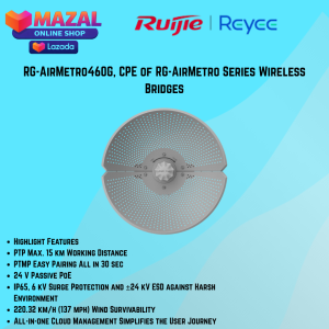 Reyee RG-AirMetro460G Outdoor Wireless Bridge 5GHz 867Mbps 23dBi 15KM PTP/PTMP Gigabit Port