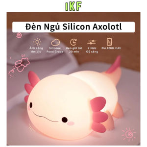 Đèn ngủ silicon Axolotl khủng long 6 sừng - Quà tặng sinh nhật - Pin sạc 1200 mAh - Điều chỉnh độ sáng - IKF