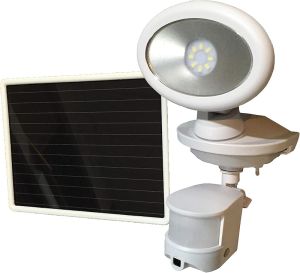 Maxsa 44643-CAM-WH Solar Security Video Camera and Spotlight-White