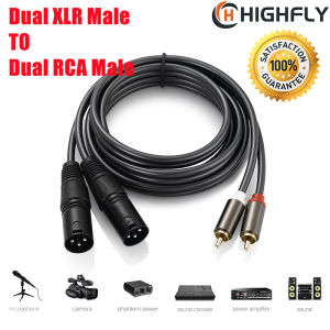 [COD + local seller]1.5m 2RCA Jack Male to Dual XLR Male Cable OFC AUX Audio Cable Shileded For Amplifier Mixer