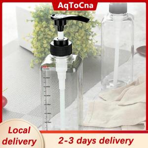 [COD] AqToCna Ship within 24 hours 500ML 1000ML Liquid Dispenser with Scale Coffee Syrup Drip Bottle with Hydraulic Pump Nozzle Head Kitchen Honey Jar Container