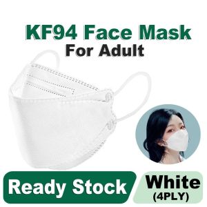 50pcs KF94 Korea 4 Layer Black Mask Adult Disposable Individual Earloop Protective Face Mask