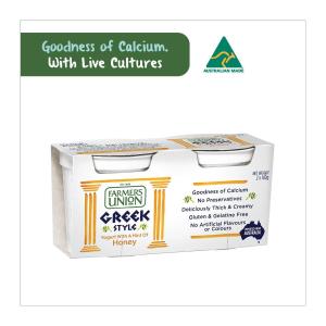 Farmers Union Greek Style Yoghurt With Honey 2x140G