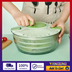 Salad Spinner Large 4L Capacity Easy to Clean Lettuce Spinner with Bowl Vegetable Washer Dryer Dishwasher Safe Ideal for Vegetables and Fruits